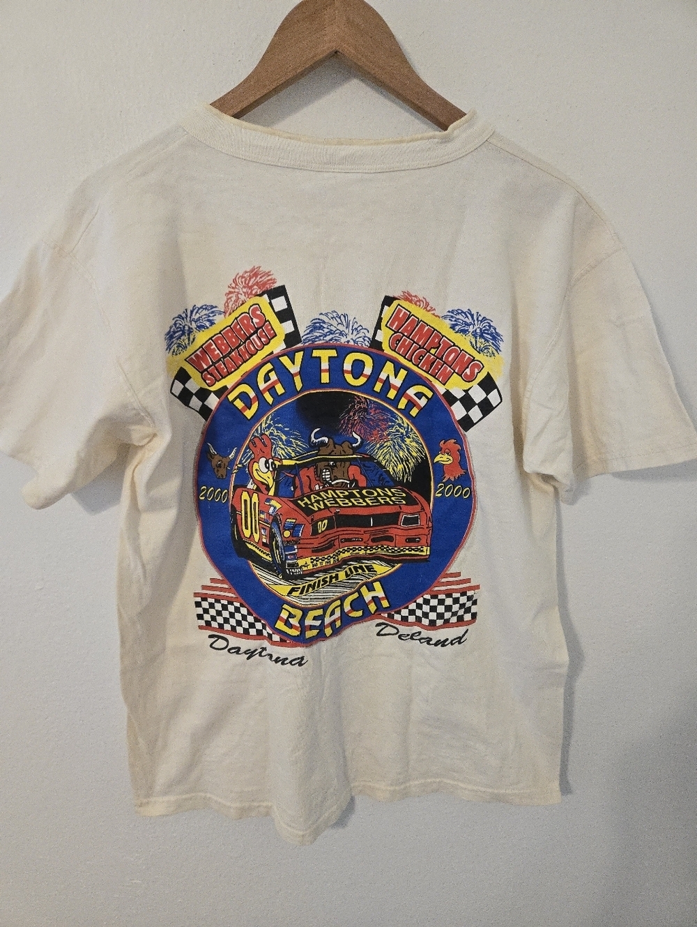 Vintage Daytona Beach Shirt Mens Small Webbers Steakhouse Racing 2000s Hamptons